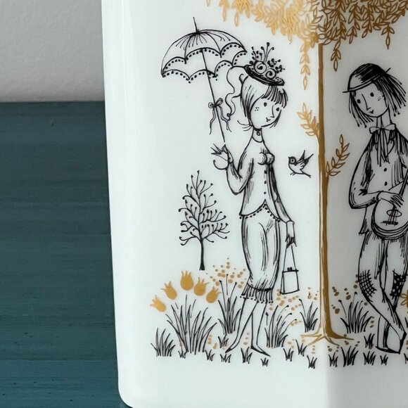 Vtg. 1960s Rosenthal Studio Line The Lovers Wedding Vase Raymond Peynet Germany - Picture 9 of 13